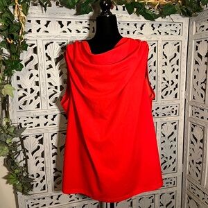 FABULOUS RED SLEEVELESS COWEL NECK PLUS SIZE TOP